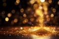 Anniversary glamour Golden glitter bokeh for a celebratory abstract background Royalty Free Stock Photo