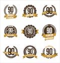 Anniversary Gold Badges 90th Years Celebrating