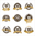 Anniversary Gold Badges 100th Years Celebrating