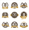 Anniversary Gold Badges 20th Years Celebrating