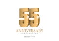 Anniversary 55. gold 3d numbers.