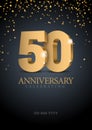 Anniversary 50. gold 3d numbers.
