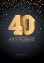 Anniversary 40. gold 3d numbers.