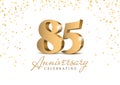 Anniversary 85. gold 3d numbers.