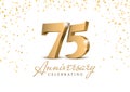 Anniversary 75. gold 3d numbers.