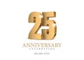 Anniversary 25. gold 3d numbers.