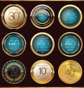 Anniversary golden label collection Royalty Free Stock Photo