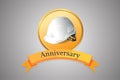 Anniversary golden labels ,safety hard hat ,construction