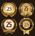 Anniversary golden labels 25 years