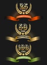 Anniversary golden logo set