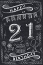 Anniversary Happy Birthday Card Design on Chalkboard Royalty Free Stock Photo