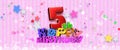 Anniversary Happy Birthday 5 th 3d.