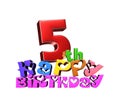 Anniversary Happy Birthday 5 th 3d.