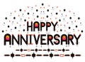 Happy Anniversary. Milestone word art. Marriage anniversary event wish. Wedding anniversary. Fancy ethnic style sticker.