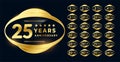Anniversary label badge in golden color Royalty Free Stock Photo