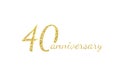 40 anniversary logo concept. 40th years birthday icon. Isolated golden numbers on black background. Vector illustration Royalty Free Stock Photo