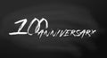 100 anniversary logo concept. 100th years birthday icon. Isolated golden numbers on chalkboard background. Vector Royalty Free Stock Photo