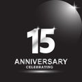 15 anniversary logo vector template. Design for banner, greeting cards or print