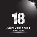 18 anniversary logo vector template. Design for banner, greeting cards or print