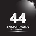 44 anniversary logo vector template. Design for banner, greeting cards or print