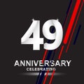 49 anniversary logo vector template. Design for banner, greeting cards or print