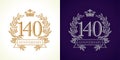 140 anniversary luxury logo.