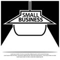 Conceptual illustration of small business start ideas. Vector Illustration on black background.