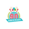 Anniversary ninety years number. Royalty Free Stock Photo