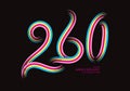 260 number design vector, graphic t shirt, 260 years anniversary celebration logotype colorful line, 260th birthday logo, Banner