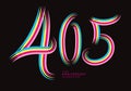 405 number design vector, graphic t shirt, 405 years anniversary celebration logotype colorful line,405th birthday logo, Banner