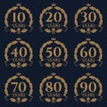 10-100 anniversary oak wreath icon. Royalty Free Stock Photo