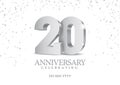 Anniversary 20. silver 3d numbers Royalty Free Stock Photo