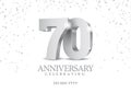 Anniversary 70. silver 3d numbers Royalty Free Stock Photo