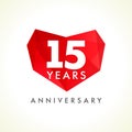 Anniversary 15 years with heart