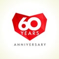 Anniversary 60 years old hearts