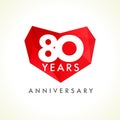 Anniversary 80 years old hearts