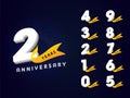 Anniversary Number Collection on Dark Background