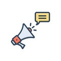 Color illustration icon for Announce, declare and publish