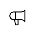 Announcement icon design loudspeaker megaphone symbol. simple clean line art professional business management concept vector