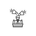 announcement line illustration icon on white background