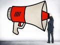 Announcement Megaphone Proclaim Message Illustration Concept Royalty Free Stock Photo