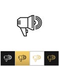 Announcement megaphone sign, loudspeaker or bullhorn vector icon