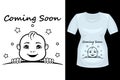 Announcement pregnancy baby looks out outline print shirt