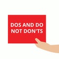 Announcement text showing Do s And Do Not Donts