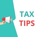 Announcement text showing Tax Tips