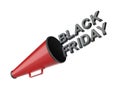 Announcing black friday sale with a megaphone Royalty Free Stock Photo