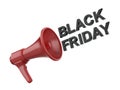 Announcing black friday sale with a megaphone Royalty Free Stock Photo