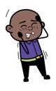 Annoyed Bald Black Man Cartoon Royalty Free Stock Photo