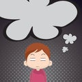 annoyed boy thinking. Vector illustration decorative background design Royalty Free Stock Photo
