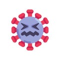 Annoyed coronavirus emoticon flat icon Royalty Free Stock Photo